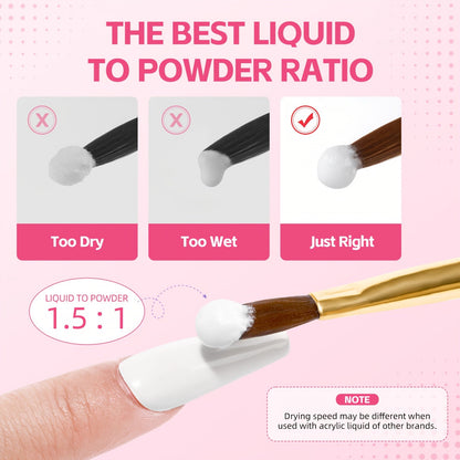 COSCELIA Acrylic Nail Kit - Complete Set with Powder, Liquid & LED Lamp JUST FIT IN