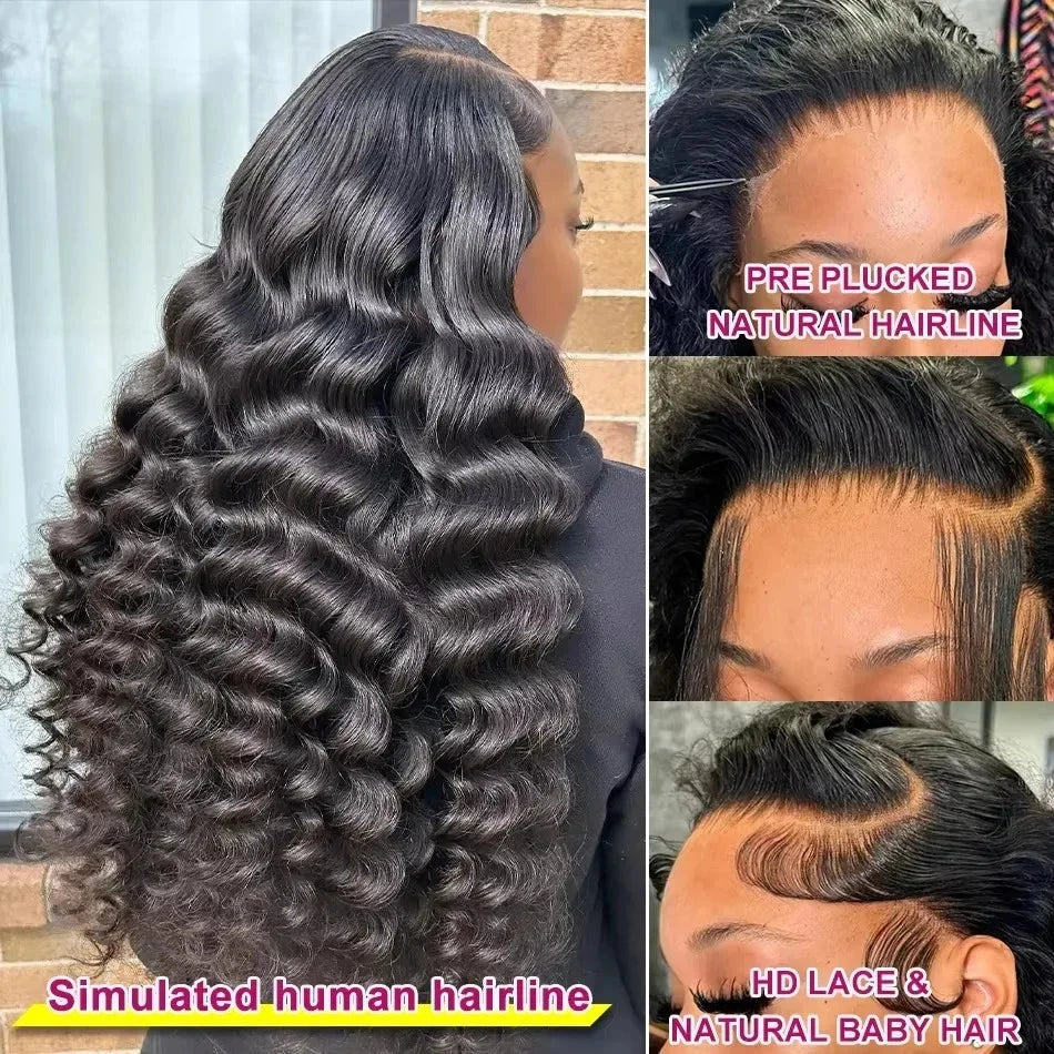 13x6 HD Lace Frontal Wig - 30-40 Inch Loose Deep Wave Curly Human Hair | JUST FIT IN JUST FIT IN