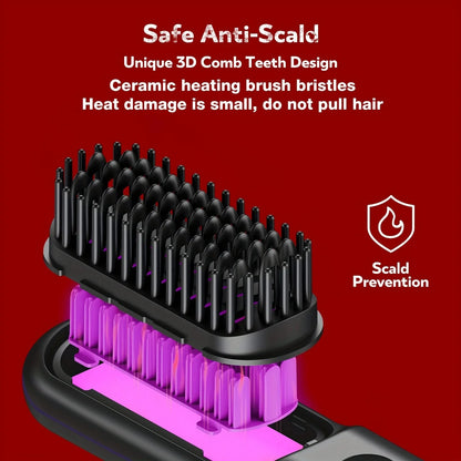 Electric Hot Comb Hair Straightener - Negative Ion Anti-Scald Styling Brush | JUST FIT IN JUST FIT IN