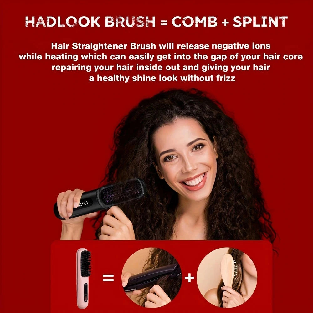 Electric Hot Comb Hair Straightener - Negative Ion Anti-Scald Styling Brush | JUST FIT IN JUST FIT IN