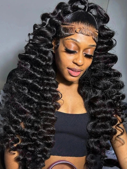 13x6 HD Lace Frontal Wig - 30-40 Inch Loose Deep Wave Curly Human Hair | JUST FIT IN JUST FIT IN
