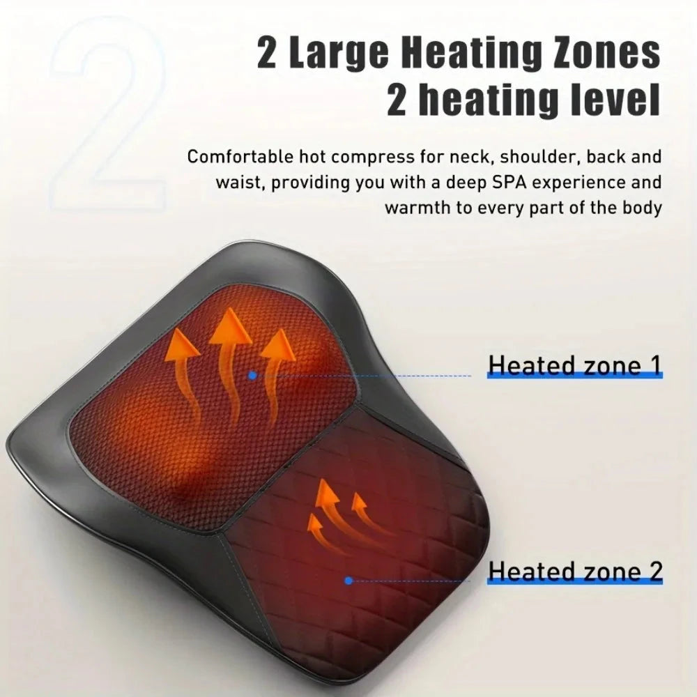 3D Kneading Massage Pillow with Heat - Deep Tissue Back & Neck Pain Relief | JUST FIT IN JUST FIT IN