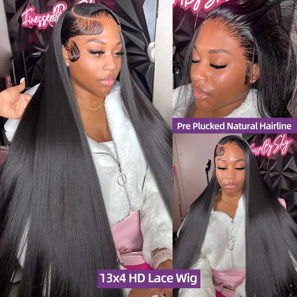 13x4 13x6 HD Lace Front Wig - 30-40 Inch Bone Straight 100% Human Hair Glueless | JUST FIT IN JUST FIT IN