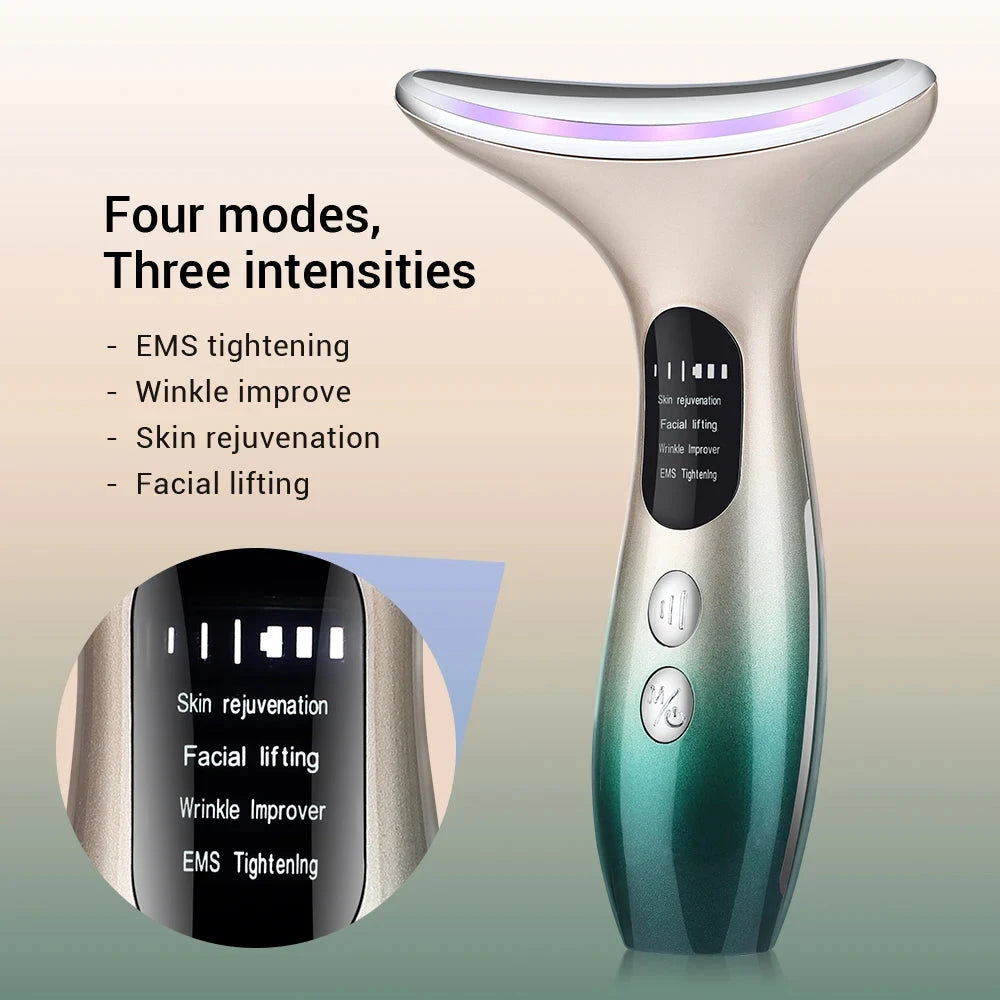 LED Neck & Face Tightening Device - 3 Color Light Therapy for Anti-Aging | JUST FIT IN JUST FIT IN