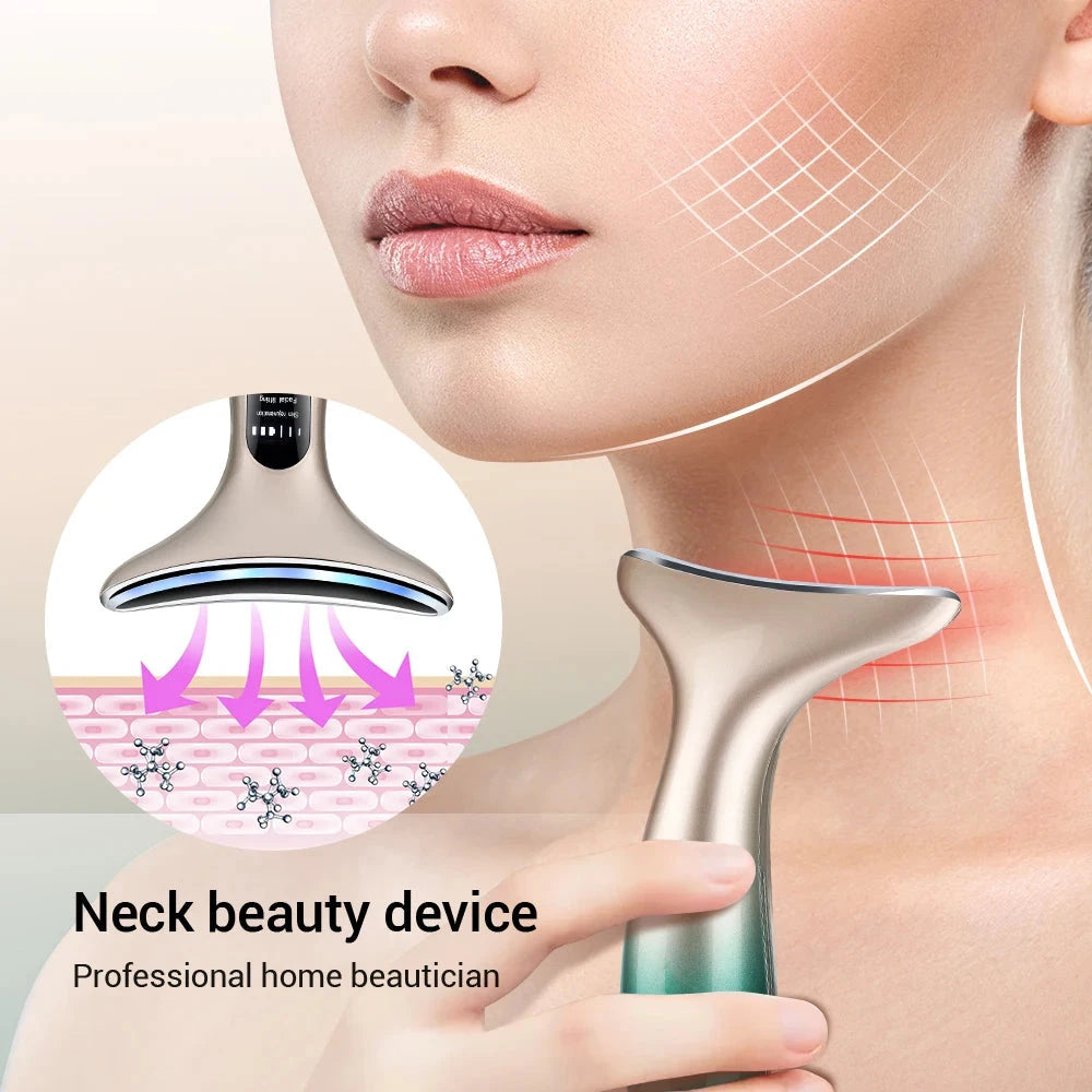 LED Neck & Face Tightening Device - 3 Color Light Therapy for Anti-Aging | JUST FIT IN JUST FIT IN