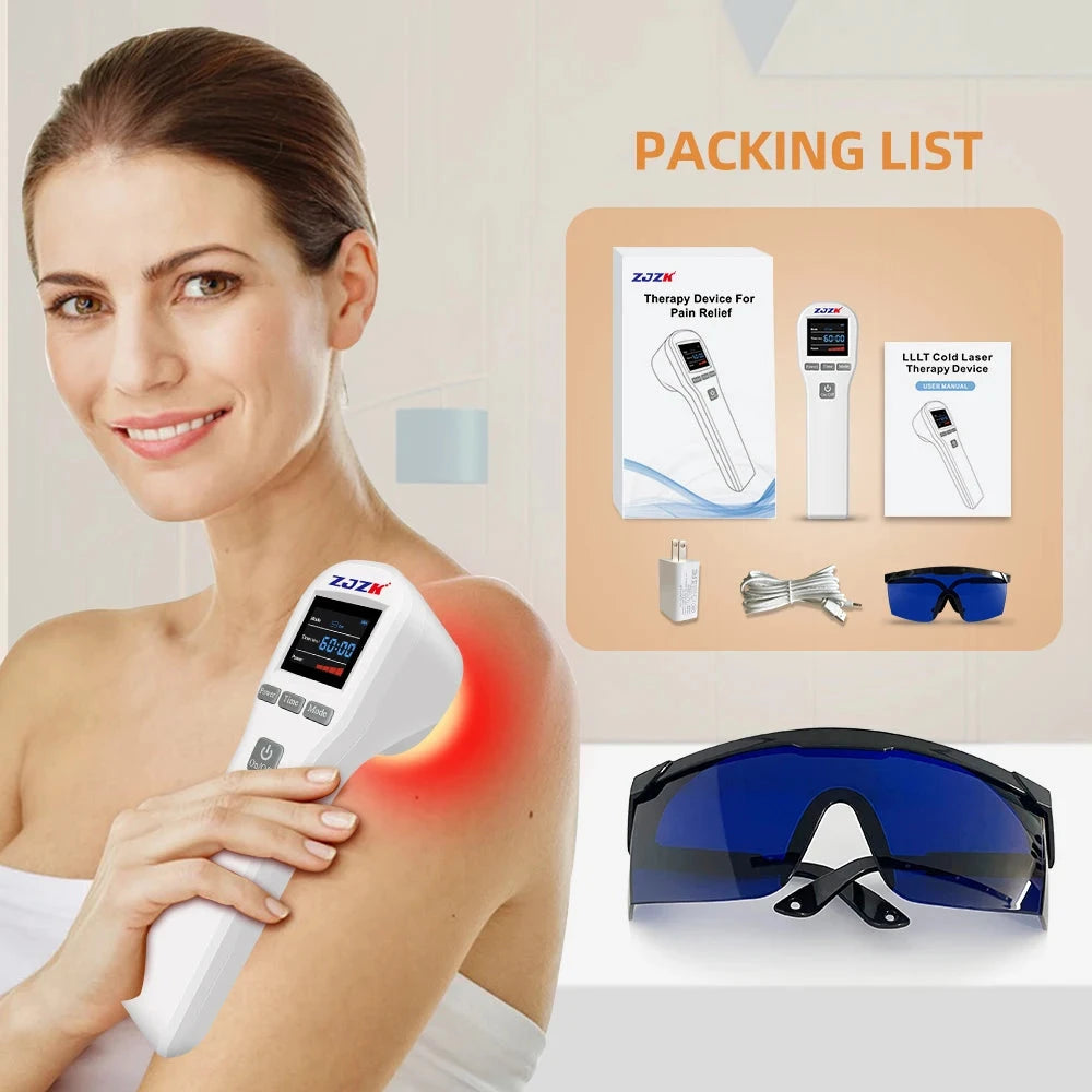650nm + 808nm Laser Therapy Device - 20 Diodes for Arthritis & Diabetic Foot Pain Relief | JUST FIT IN JUST FIT IN