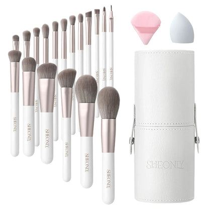 Voltsify Professional Makeup Brush Set 18 Pcs for Foundation Powder Concealers Eye Shadows Blush JUST FIT IN