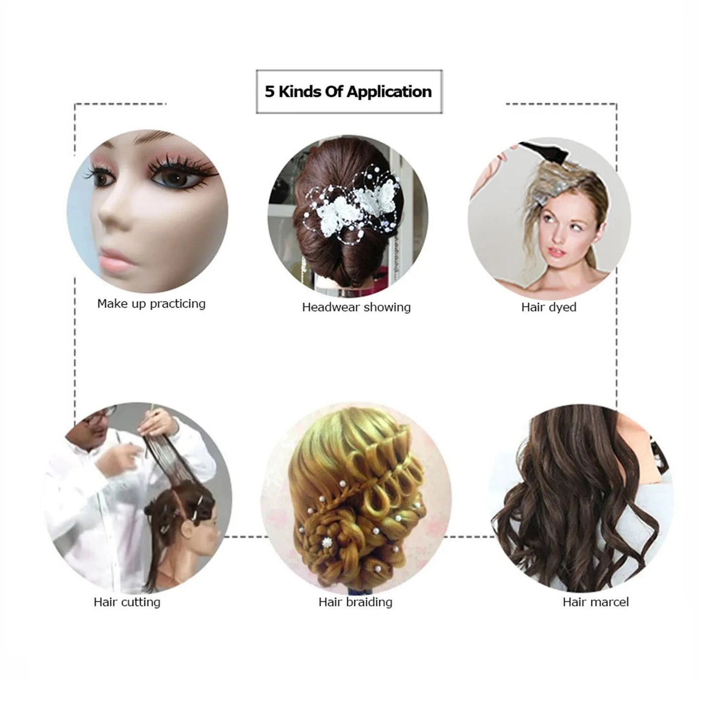 30% Human Hair Mannequin Head with Clamp Holder for Braiding Hair Styling Practice 24'' Manikin Head for Hairdresser Cosmetology JUST FIT IN