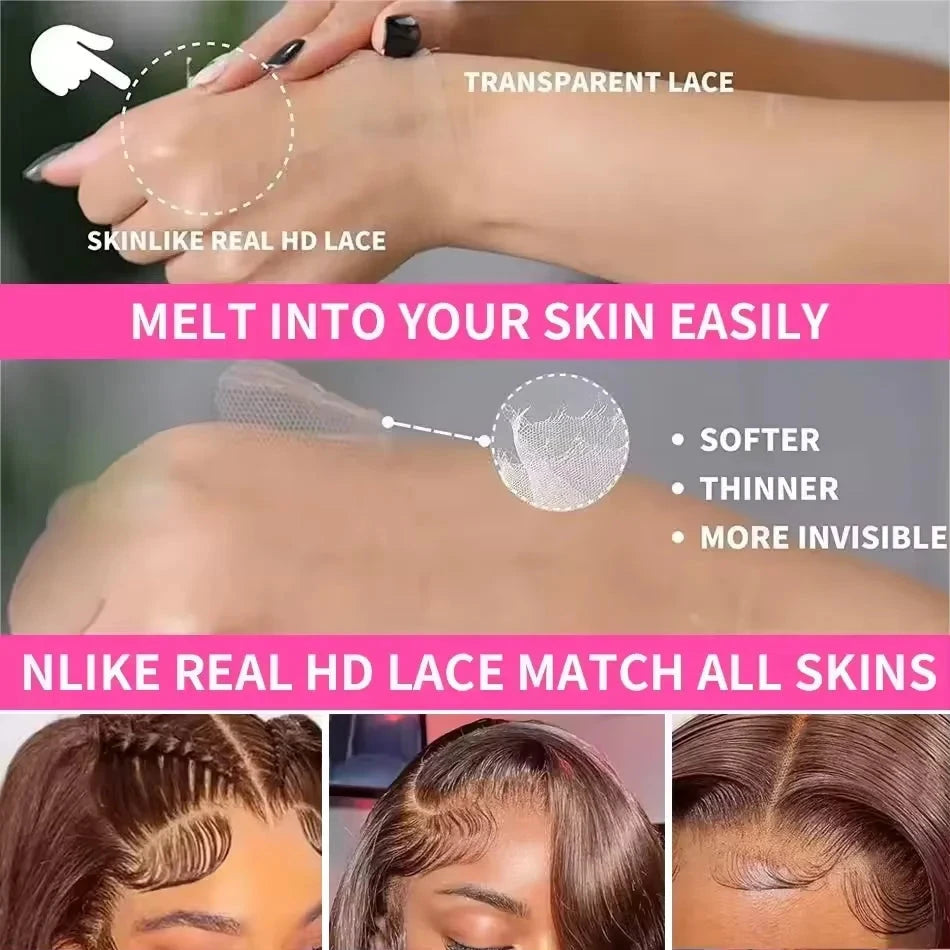 220 Density 13x4 HD Lace Frontal Wig - #4 Chocolate Brown Straight Bob Human Hair | JUST FIT IN JUST FIT IN