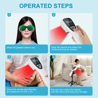 Cold Laser Therapy Device - 18 Diodes (6x808nm + 12x650nm) for Arthritis & Pet Pain Relief | JUST FIT IN JUST FIT IN