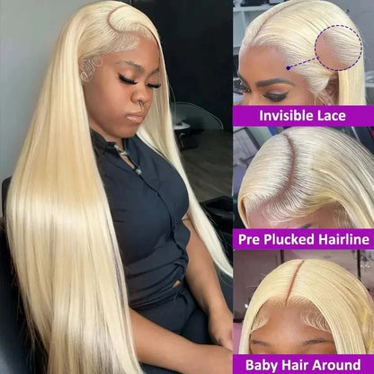 13x4 13x6 HD Lace Frontal Wig - 40-46 Inch 613 Blonde Straight Human Hair | JUST FIT IN JUST FIT IN