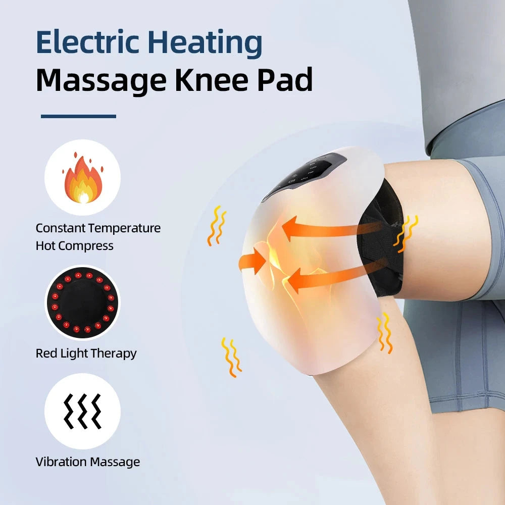 Wireless Knee Massager with Heat & Red Light Therapy - Airbag Compression for Pain Relief | JUST FIT IN JUST FIT IN