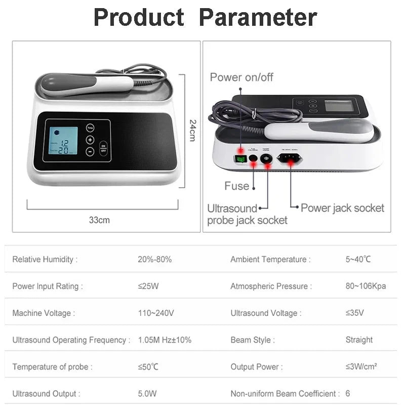 Therapeutic Ultrasound Machine - Professional Physiotherapy Device for Pain Relief | JUST FIT IN JUST FIT IN