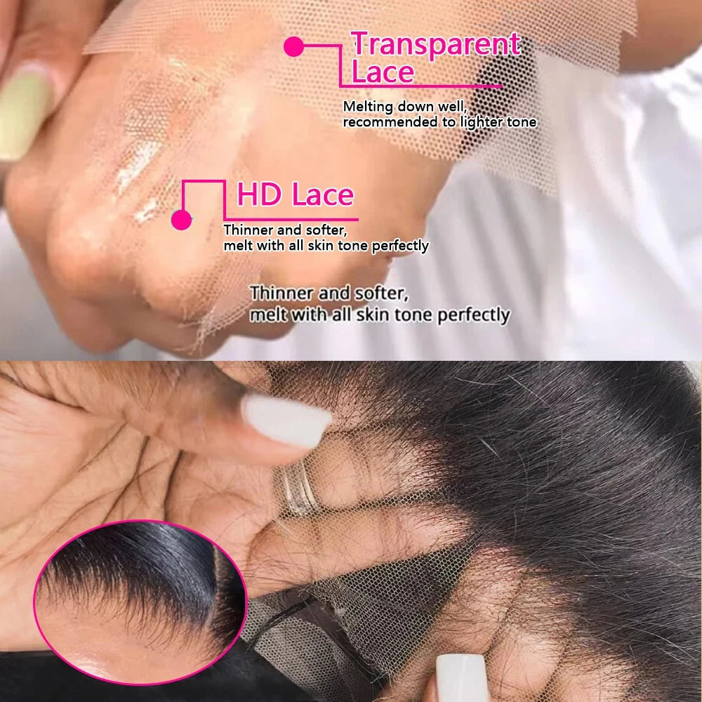 HD Lace Frontal Wig - 13x4/13x6 Bone Straight Brazilian Human Hair Bob Wig 200% Density JUST FIT IN