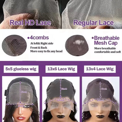 13x4 13x6 HD Lace Front Wig - 30-40 Inch Bone Straight 100% Human Hair Glueless | JUST FIT IN JUST FIT IN