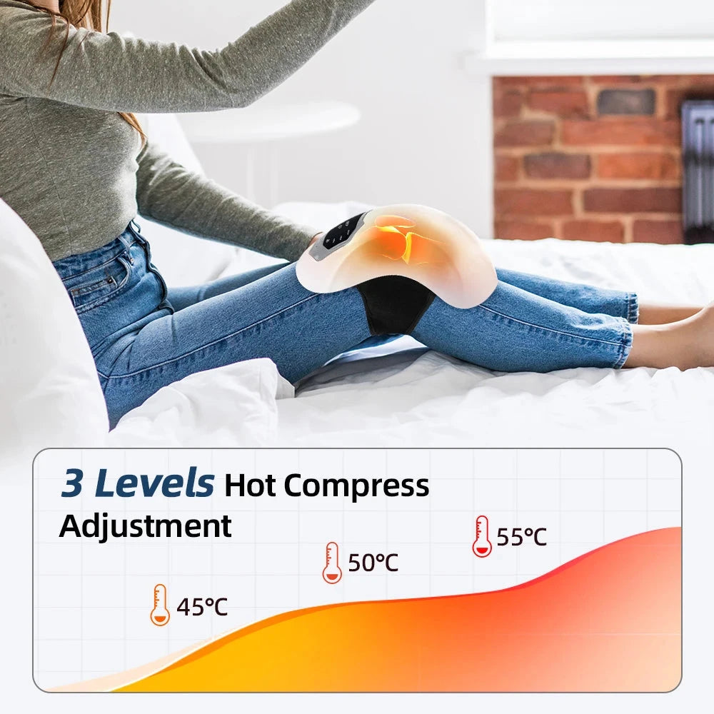 Wireless Knee Massager with Heat & Red Light Therapy - Airbag Compression for Pain Relief | JUST FIT IN JUST FIT IN
