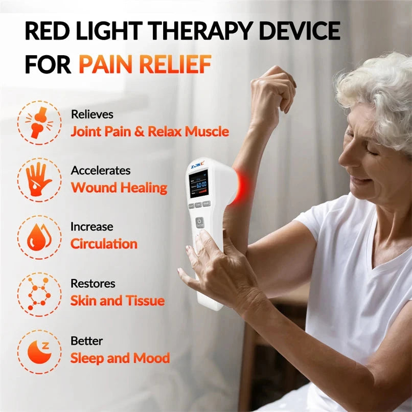 650nm + 808nm Cold Laser Therapy Device - LLLT for Pain Relief & Wound Healing | JUST FIT IN JUST FIT IN
