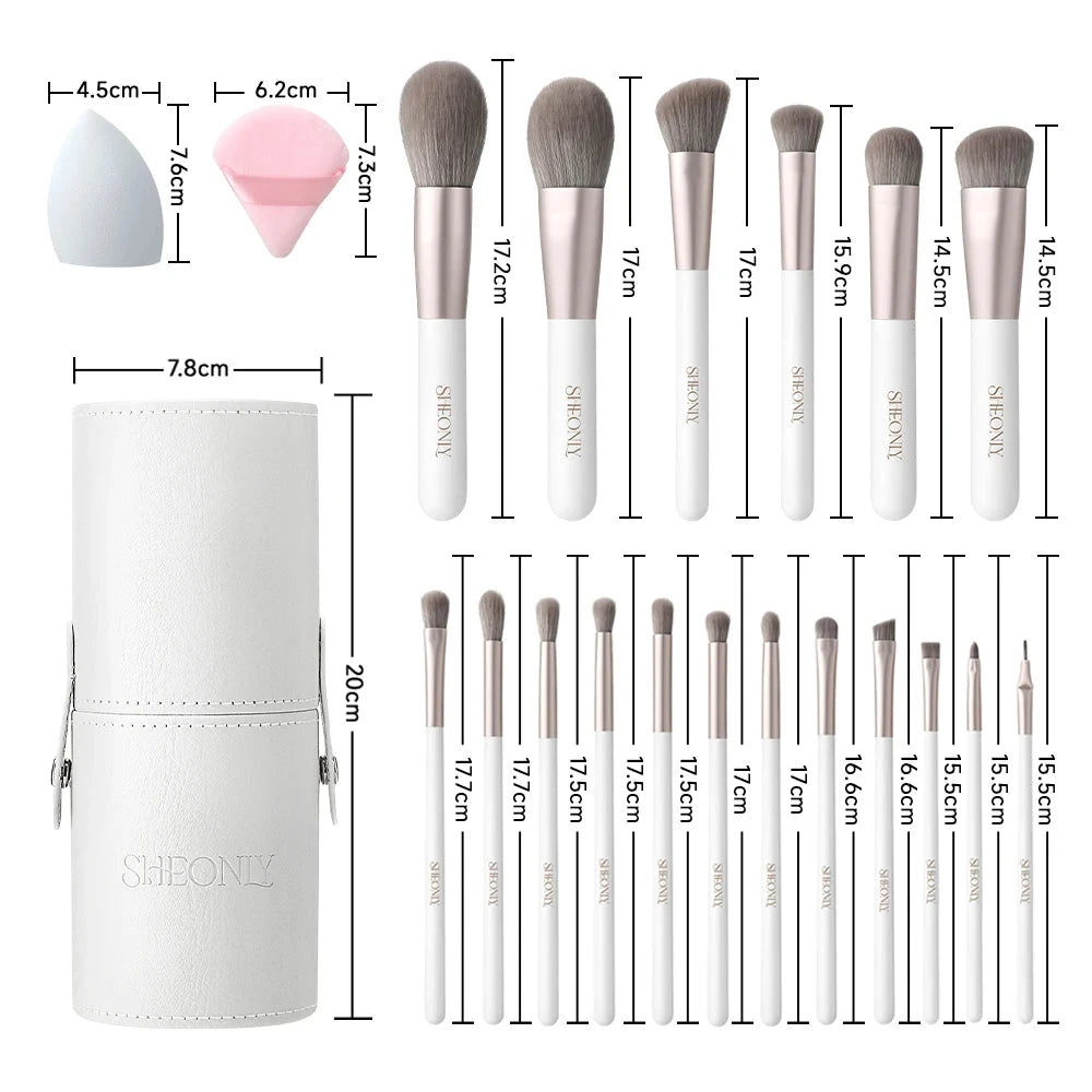 Voltsify Professional Makeup Brush Set 18 Pcs for Foundation Powder Concealers Eye Shadows Blush JUST FIT IN