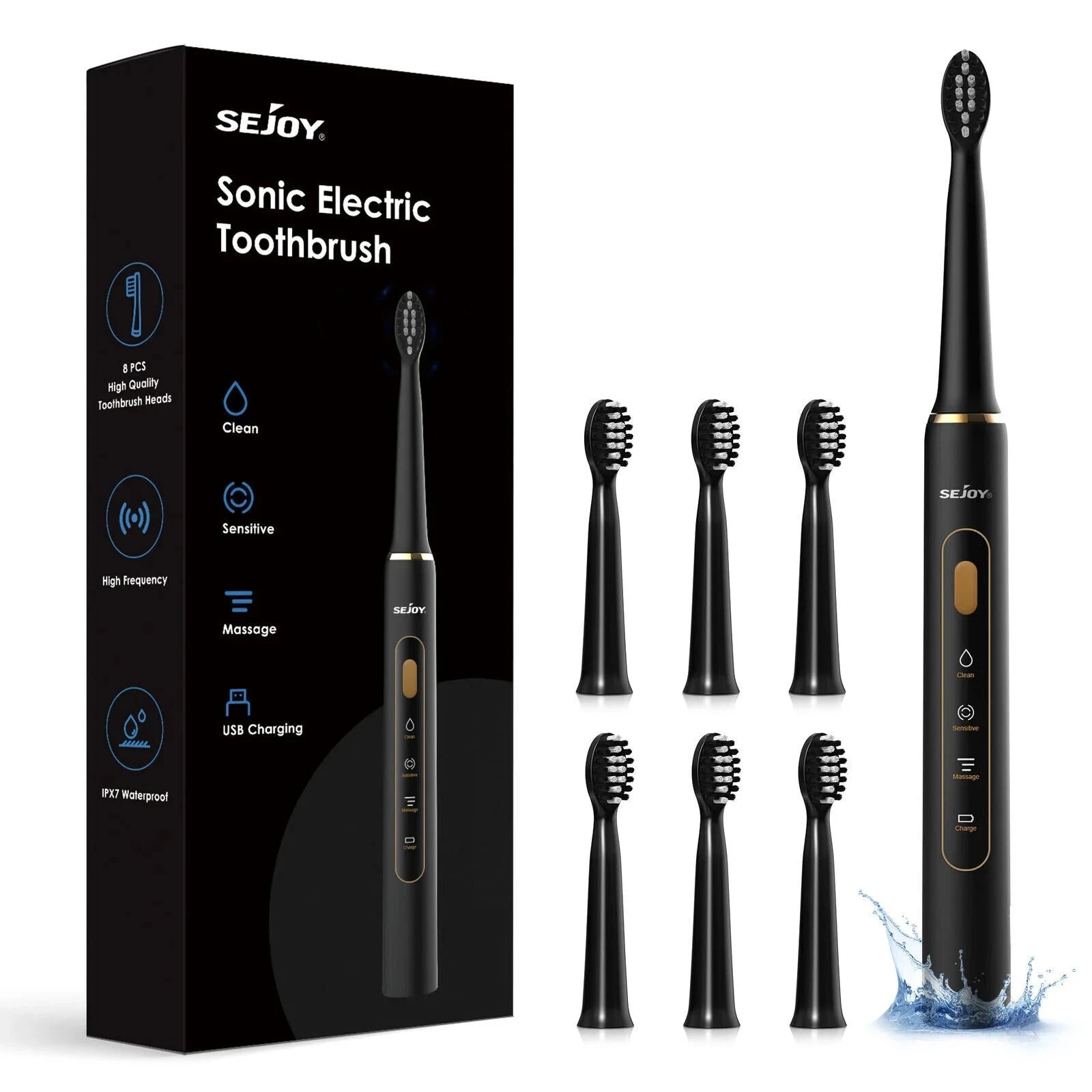Sonic Electric Toothbrush - IPX7 Waterproof with 3 Modes & USB Charging | JUST FIT IN JUST FIT IN