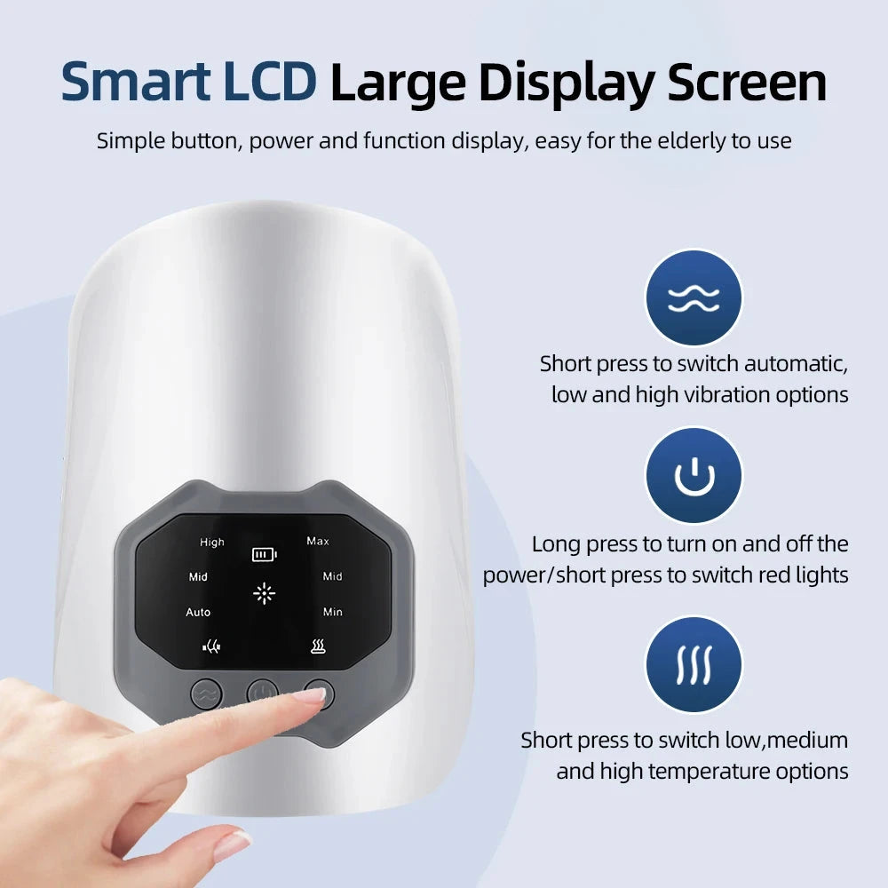 Wireless Knee Massager with Heat & Red Light Therapy - Airbag Compression for Pain Relief | JUST FIT IN JUST FIT IN