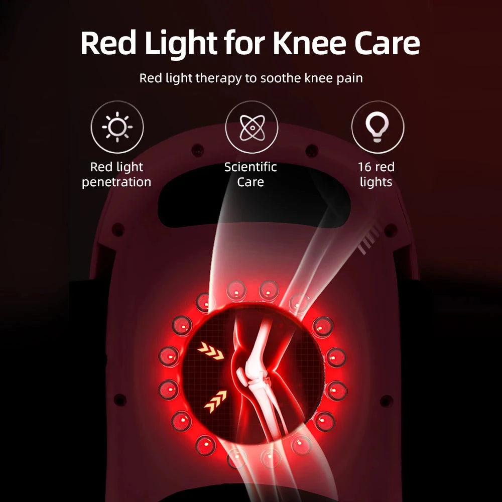 Wireless Knee Massager with Heat & Red Light Therapy - Airbag Compression for Pain Relief | JUST FIT IN JUST FIT IN