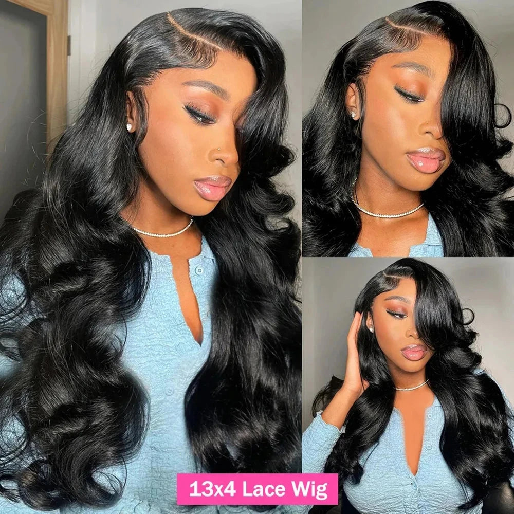 Bling Body Wave 13x4 Lace Front Wig Human Hair WigsBrazilian Hair Pre Plucked 180 Density 13x6 Lace Frontal Wig For Black Women JUST FIT IN