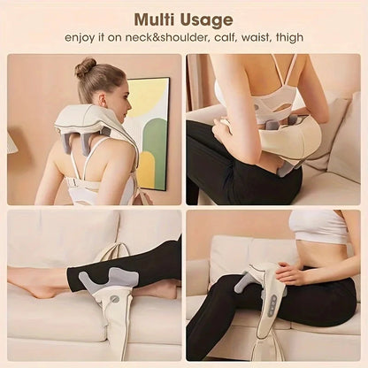 Heated Neck & Shoulder Massage Shawl - Rechargeable Trapezius Massager with Kneading | JUST FIT IN JUST FIT IN