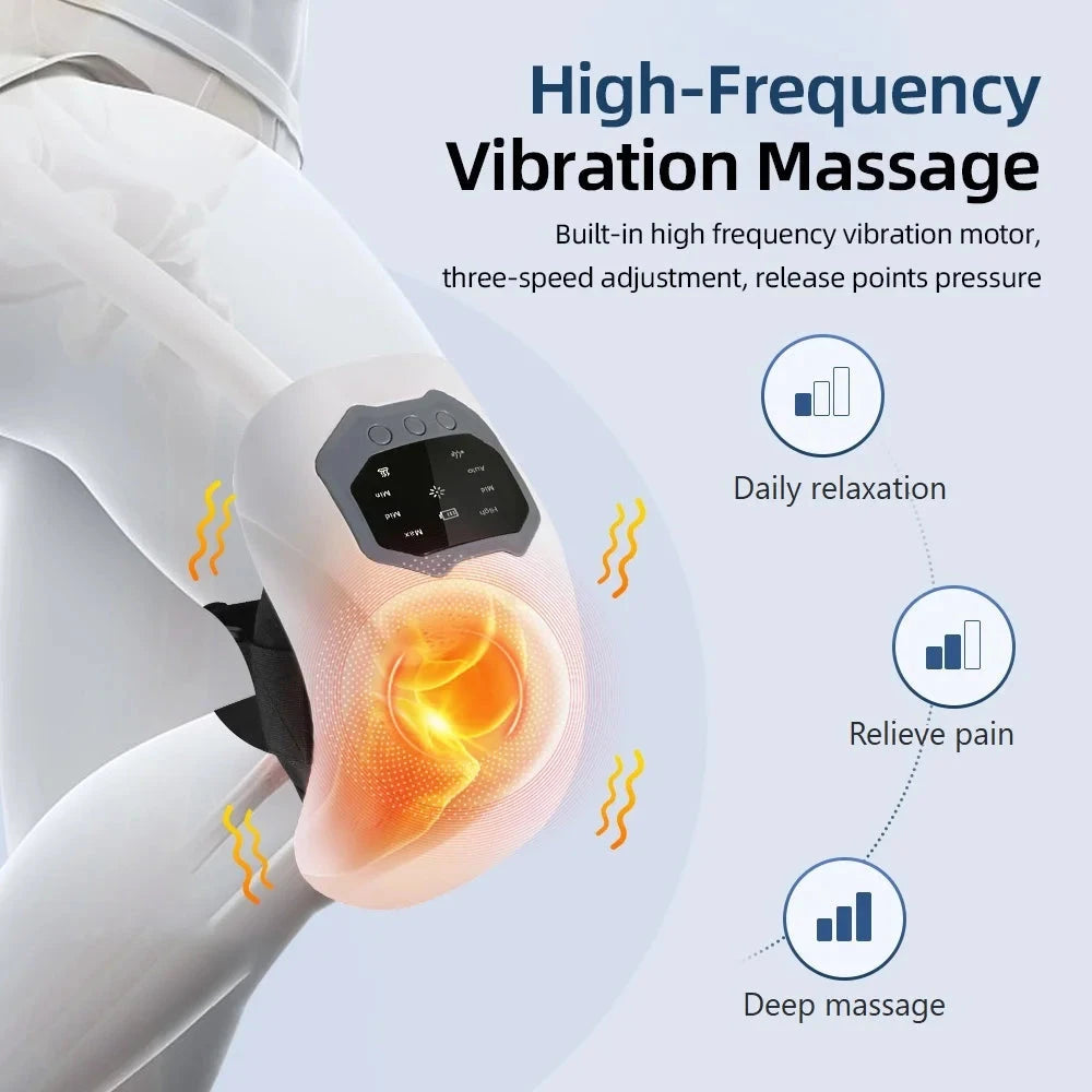 Wireless Knee Massager with Heat & Red Light Therapy - Airbag Compression for Pain Relief | JUST FIT IN JUST FIT IN
