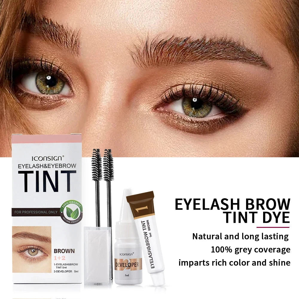 Eyelash & Eyebrow Tint Kit - Professional Dye for Darker, Fuller Lashes & Brows | JUST FIT IN JUST FIT IN