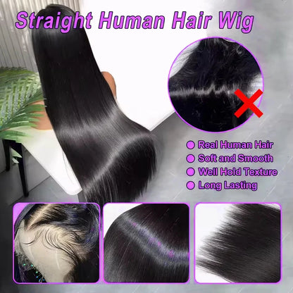 13x4 13x6 HD Lace Front Wig - 30-40 Inch Bone Straight 100% Human Hair Glueless | JUST FIT IN JUST FIT IN