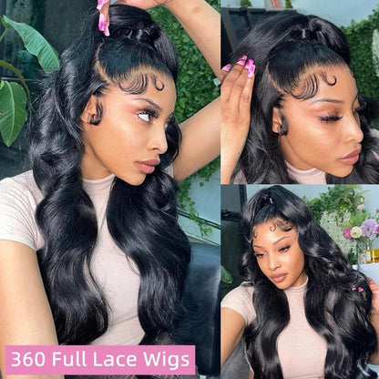Bling Body Wave 13x4 Lace Front Wig Human Hair WigsBrazilian Hair Pre Plucked 180 Density 13x6 Lace Frontal Wig For Black Women JUST FIT IN