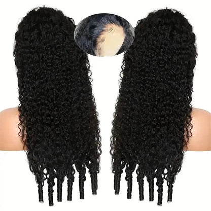 250% Glueless Wigs Human Hair Burmese Curly Headband Wig Upgrade 3 IN 1 Half Wig With Drawstring Seamless Clip Ins Flip Over JUST FIT IN
