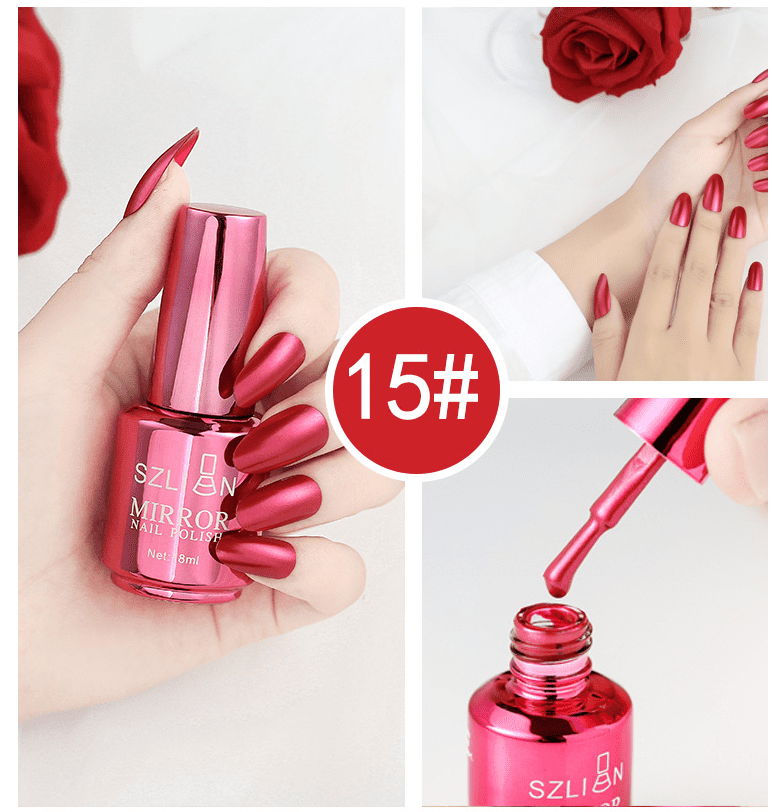 Shiny Mirror Finish Silver Nail Polish Cashymart