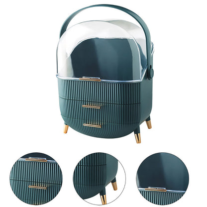 Multi-Function Makeup Organizer with Clear Lid - Dustproof Cosmetic Storage Box for Skincare & Jewelry JUST FIT IN