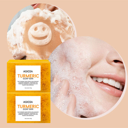 Turmeric & Kojic Acid Brightening Soap Bar Set - Natural Dark Spot Reducer & Acne Care (4 Bars + Soap Saver Bags) JUST FIT IN