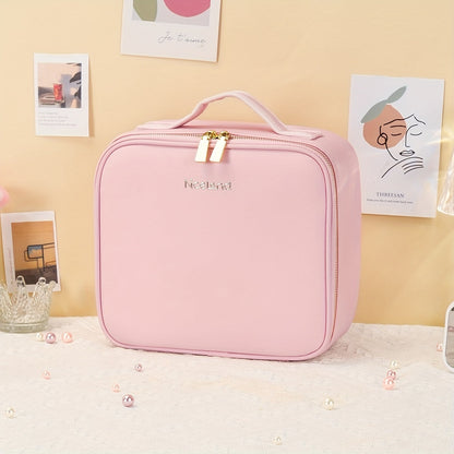 Portable Makeup Storage Case with LED Mirror - Travel Cosmetic Organizer | JUST FIT IN JUST FIT IN