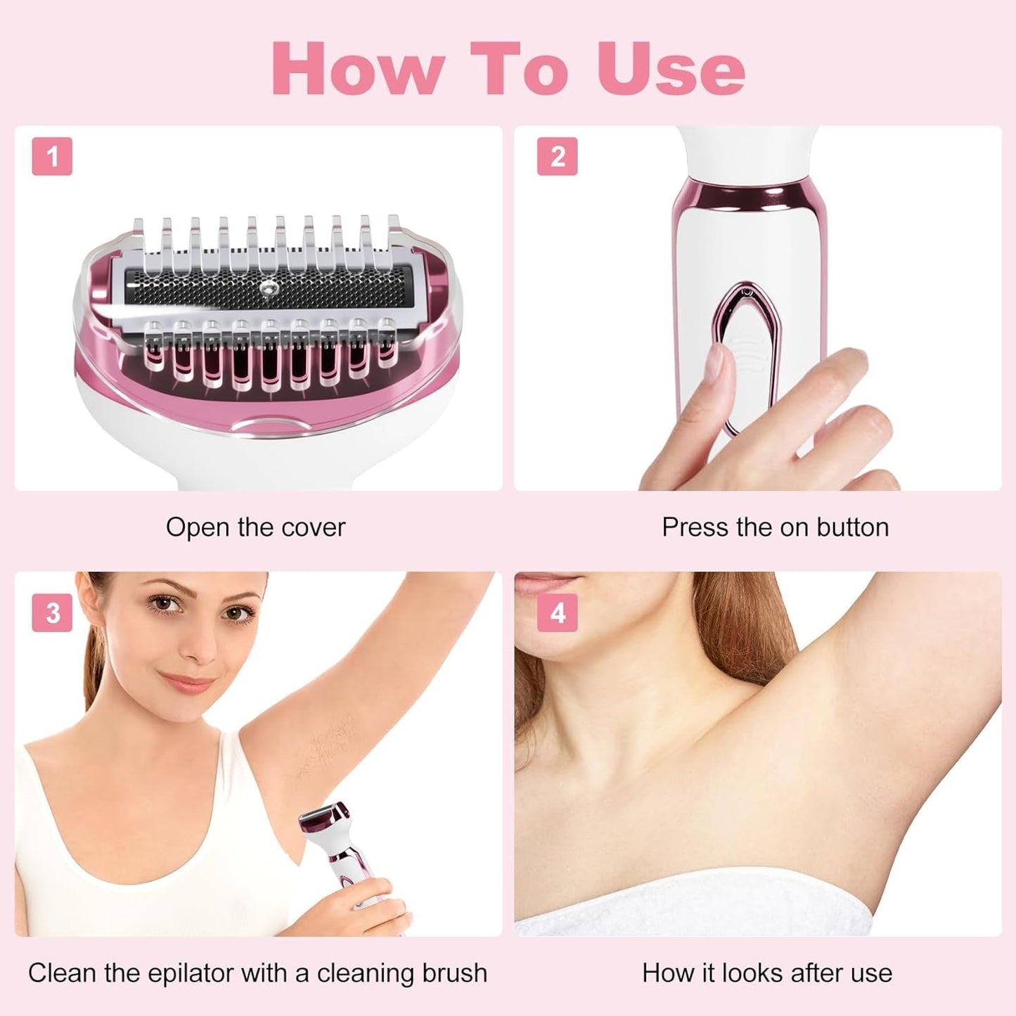 4-in-1 Women's Electric Hair Remover - USB Rechargeable Trimmer Set JUST FIT IN