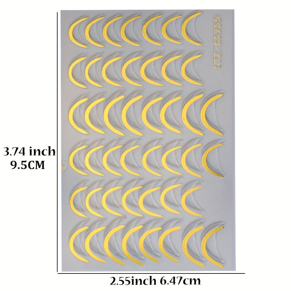 3D French Tip Nail Stickers - Self-Adhesive Metallic Nail Art Decals | JUST FIT IN JUST FIT IN