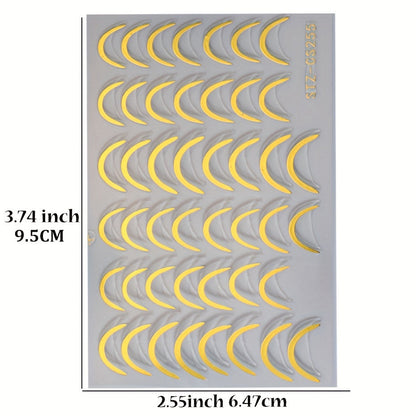 3D French Tip Nail Stickers - Self-Adhesive Metallic Nail Art Decals | JUST FIT IN JUST FIT IN