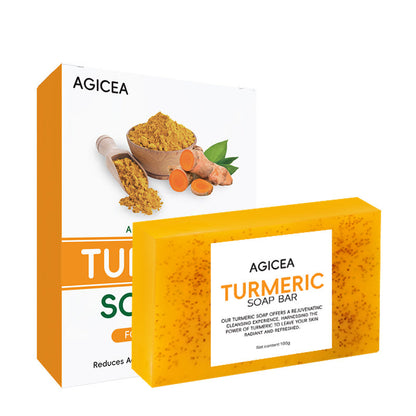 Turmeric & Kojic Acid Brightening Soap Bar Set - Natural Dark Spot Reducer & Acne Care (4 Bars + Soap Saver Bags) JUST FIT IN