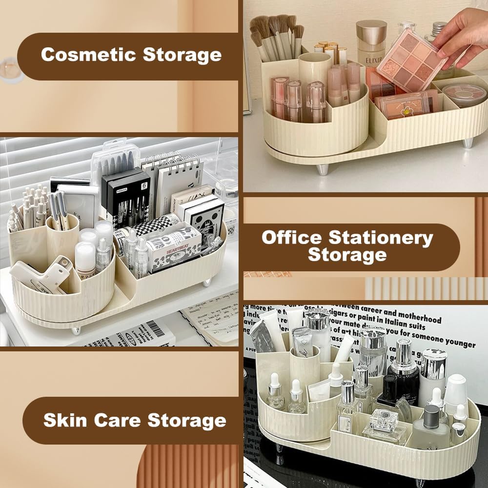 360° Rotating Makeup Organizer - Large Capacity Cosmetic Storage JUST FIT IN