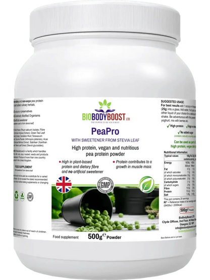 PeaPro - High Protein Vegan Pea Protein Powder BioBodyBoost