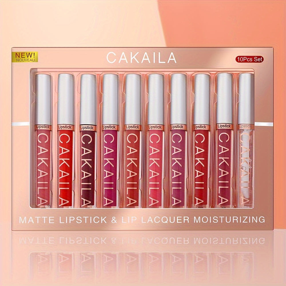 Waterproof Matte Lip Gloss Set - 10 Long-Lasting Colors JUST FIT IN
