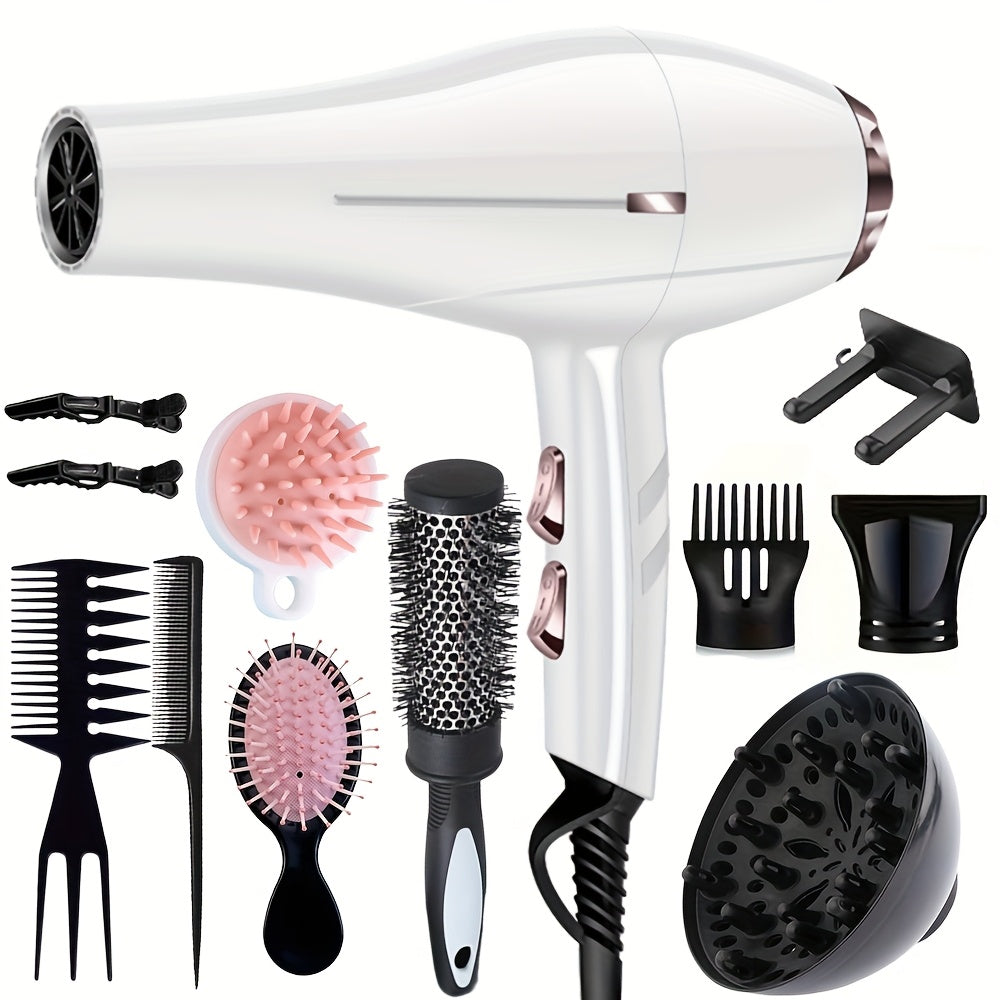Morfone Professional Hair Dryer Set - 5-in-1 Styling Kit with Comb, Curling Iron & Nozzle JUST FIT IN