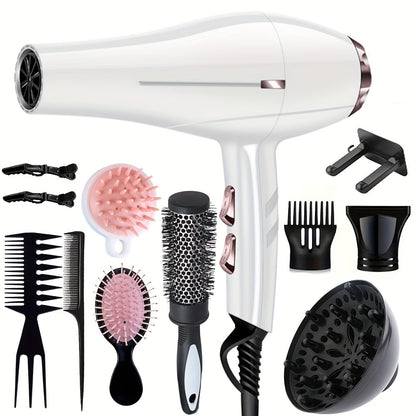 Morfone Professional Hair Dryer Set - 5-in-1 Styling Kit with Comb, Curling Iron & Nozzle JUST FIT IN