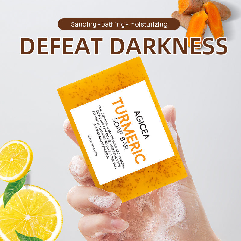 Turmeric & Kojic Acid Brightening Soap Bar Set - Natural Dark Spot Reducer & Acne Care (4 Bars + Soap Saver Bags) JUST FIT IN