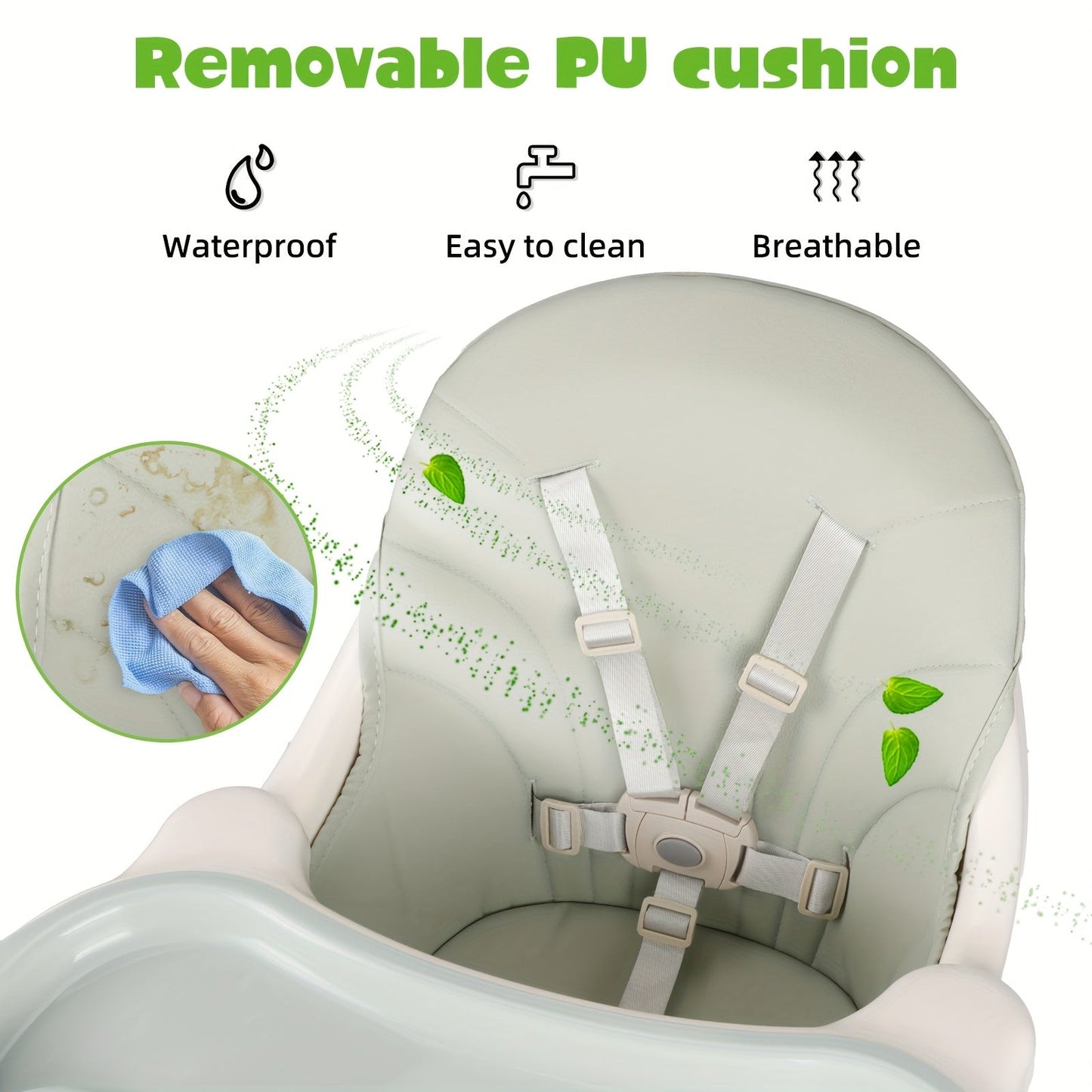 Modern Portable Baby High Chair - Adjustable Height with Double Tray JUST FIT IN