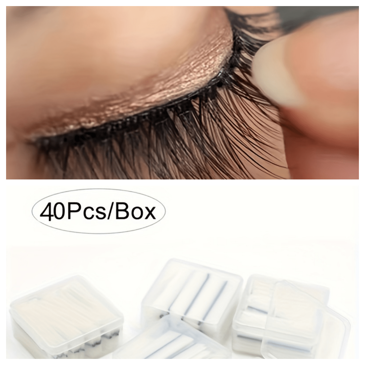 Self-Adhesive Eyelash Strips - 40pcs No-Glue False Eyelash Applicators JUST FIT IN