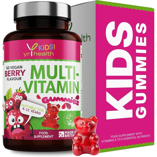 YrHealth Kids Multivitamin Gummies - 60 Vegan Berry Chewables for Ages 4-12 (2 Month Supply) JUST FIT IN