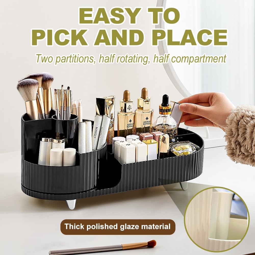 360° Rotating Makeup Organizer - Large Capacity Cosmetic Storage JUST FIT IN